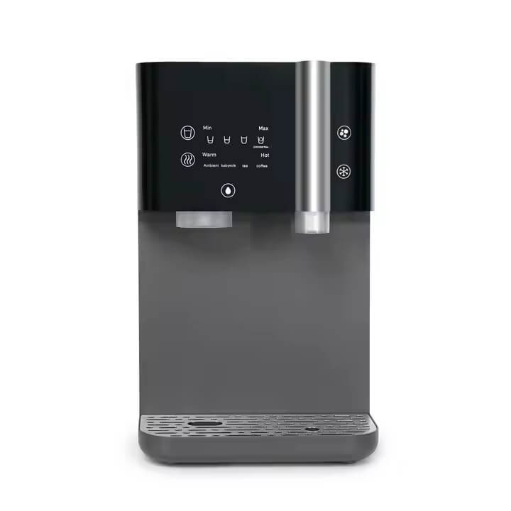 Purificator apă cu osmoză inversă FILTRO Glaciar Juman, membrană 100 GPD, sterilizare UVC-LED în bazin, carbonatare CO2, apă caldă/rece/ambientală, montare pe blat