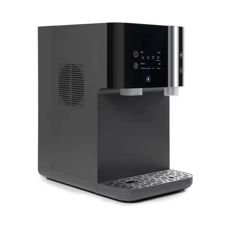 Purificator apă cu osmoză inversă FILTRO Glaciar Juman, membrană 100 GPD, sterilizare UVC-LED în bazin, carbonatare CO2, apă caldă/rece/ambientală, montare pe blat