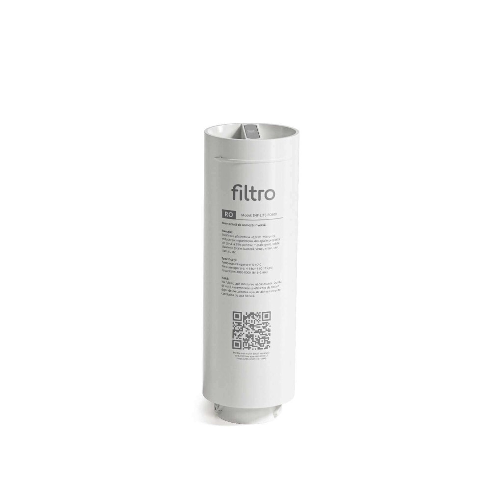 Sistem osmoza inversa direct flow FILTRO INFINITY Lite DF600-ALK3, membrana 600 GPD fara bazin, pompa booster inclusa, 4 stadii filtrare cu remineralizare ALK3 si cartuse twist