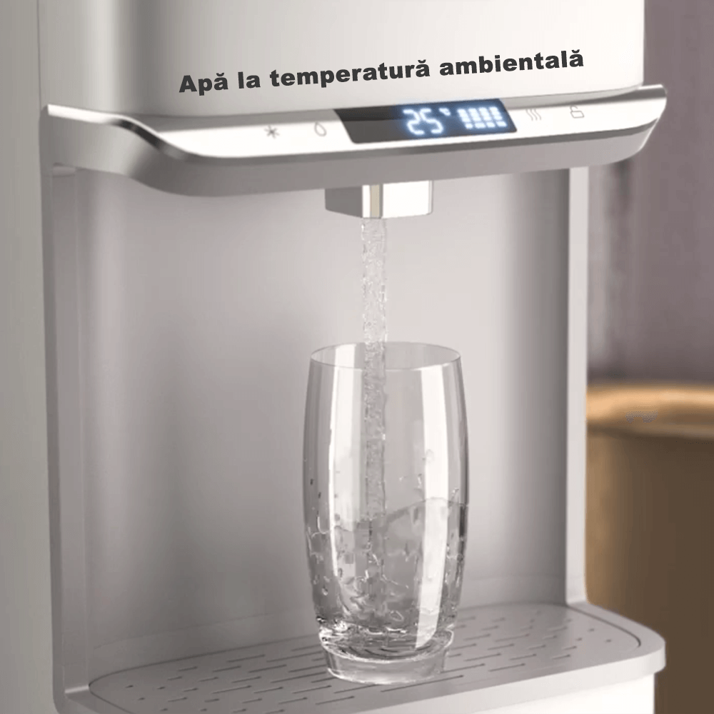 Purificator dozator de apa FILTRO Glaciar Pure, osmoza inversa 150 GPD in 5 stadii, sterilizare UVC-LED in bazin, racire cu compresor si incalzire, alimentare de la retea sau bidon