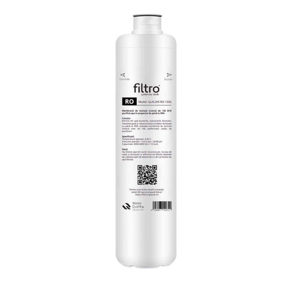 Membrana osmoza inversa FILTRO Glaciar RO-150G, capacitate 150 GPD, filtrare 0.0001 microni, sistem twist conectare rapida