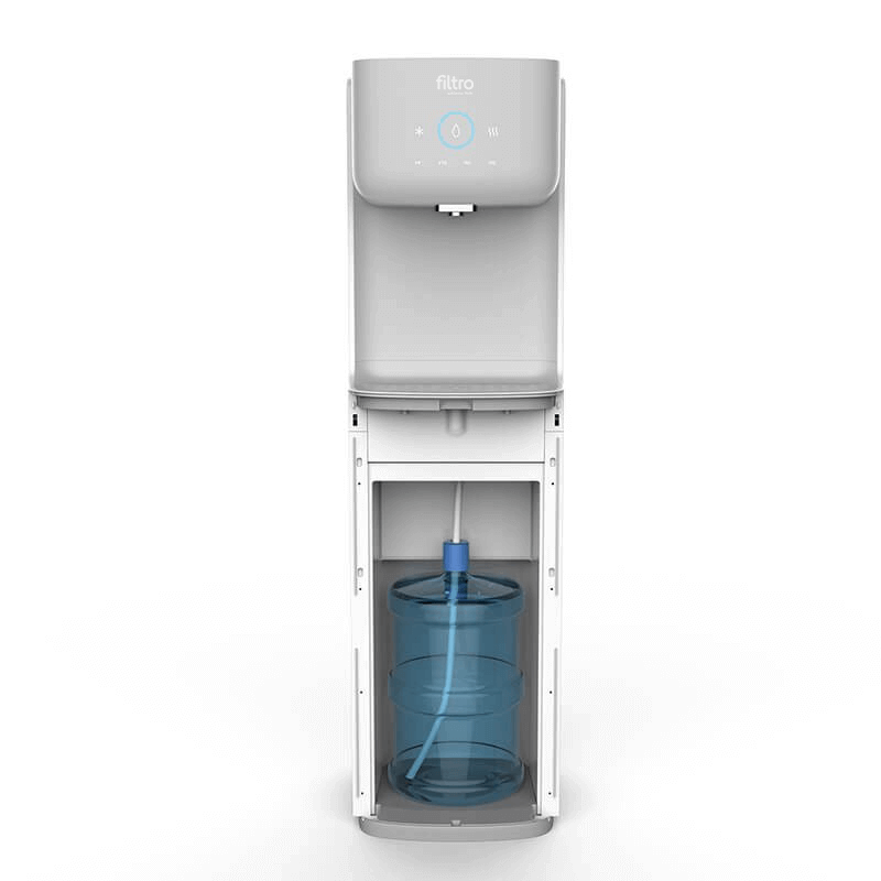 Purificator apă cu dozator FILTRO Glaciar Soda, osmoză inversă 6 stadii, sterilizare UVC-LED în bazin, funcție carbonatare CO2, apă caldă/rece/carbogazoasă, montare pe podea
