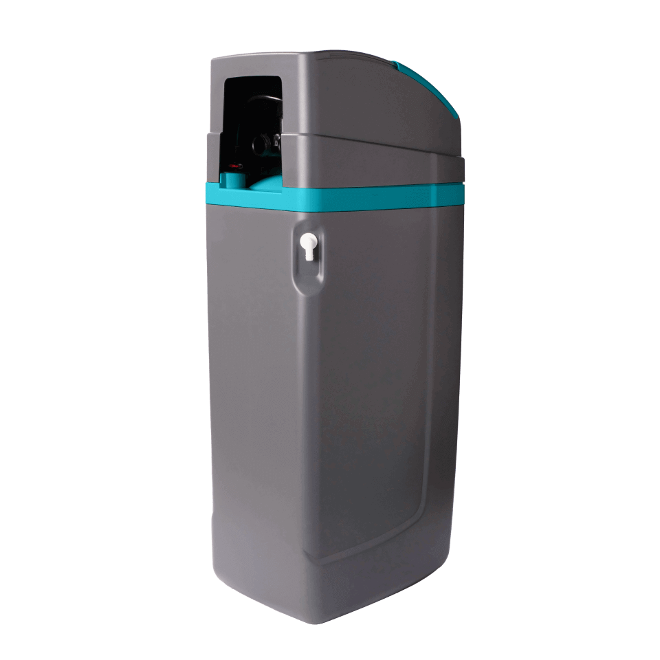 Statie de dedurizare tip cabinet Ecosoft Titanium Azure 370, 37 litri rasina Dowex HCRS/S, valva Clack WS1 CE, debit nominal 2.6 m3/ora, tanc 12x35 inch