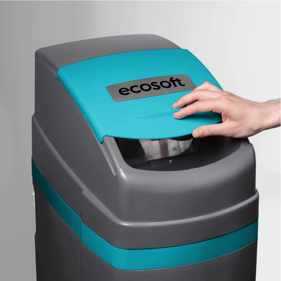 Statie de dedurizare tip cabinet Ecosoft Titanium Azure 370, 37 litri rasina Dowex HCRS/S, valva Clack WS1 CE, debit nominal 2.6 m3/ora, tanc 12x35 inch
