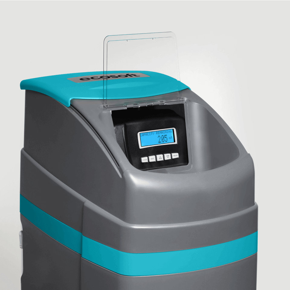 Statie dedurizare tip cabinet Ecosoft Titanium Azure 250, 25 litri rasina Dowex HCRS/S, valva Clack WS1 CE, debit nominal 1.8 m3/ora, tanc 10x35 inch