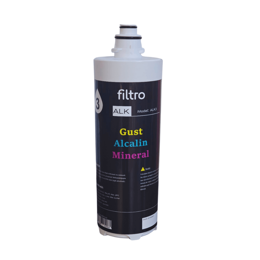 Cartus de schimb cu carcasa FILTRO ALK3, sistem de alcalinizare si mineralizare, compatibil cu osmoza inversa FILTRO INFINITY DF600-ALK3