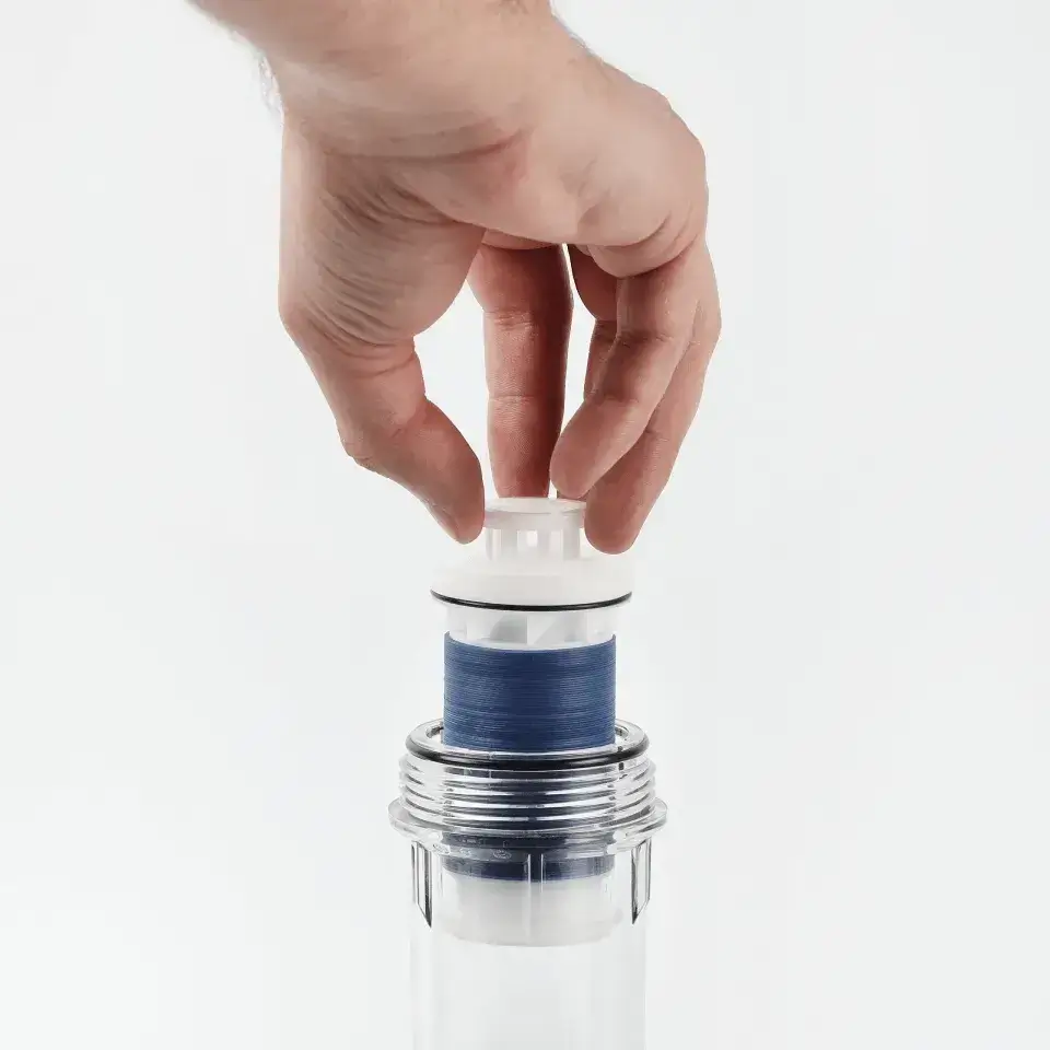 Filtru sedimente cu spalare automata Ecosoft TXHES3, conexiune 1 tol, regulator de presiune integrat, grad de filtrare 40 microni