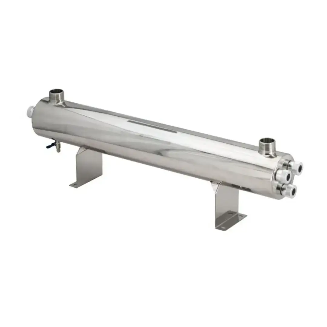 Sterilizator UV apa PureTECH UVC165A, putere 165W, debit 8.1 m3/h, conexiune 1.25 inch, kit complet cu sursa, 3 lampi de 55W si carcasa