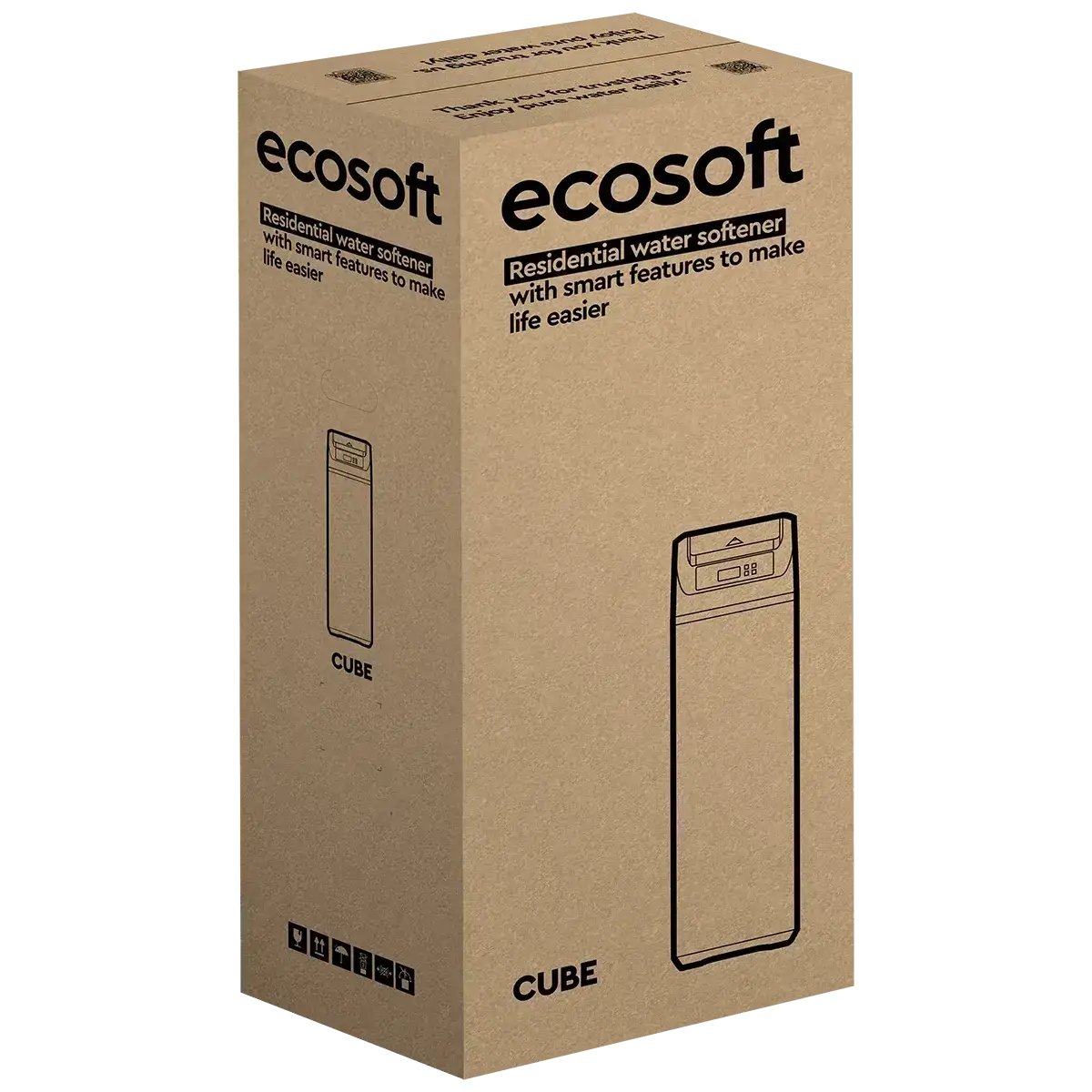 Statie dedurizare apa Ecosoft CUBE 250, tip cabinet, 25 litri rasina, debit nominal 2.5 m3/h