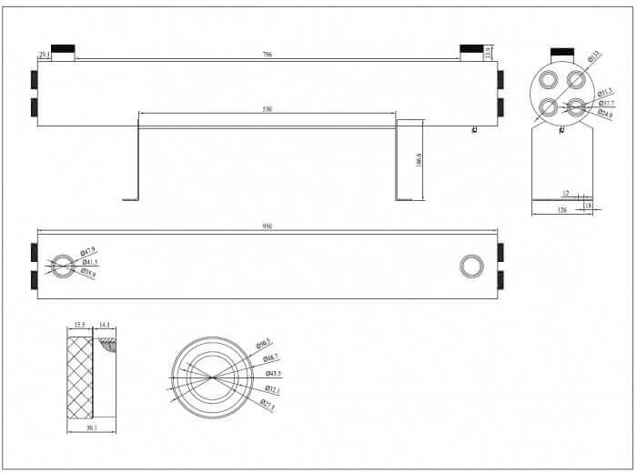 Sterilizator UV apa PureTECH UVC220A, putere 220W, debit 10 m3/h, conexiune 1.5