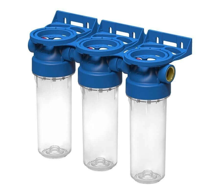 Set 3 carcase filtrare transparente Ecosoft 2P ECO Triplex 10