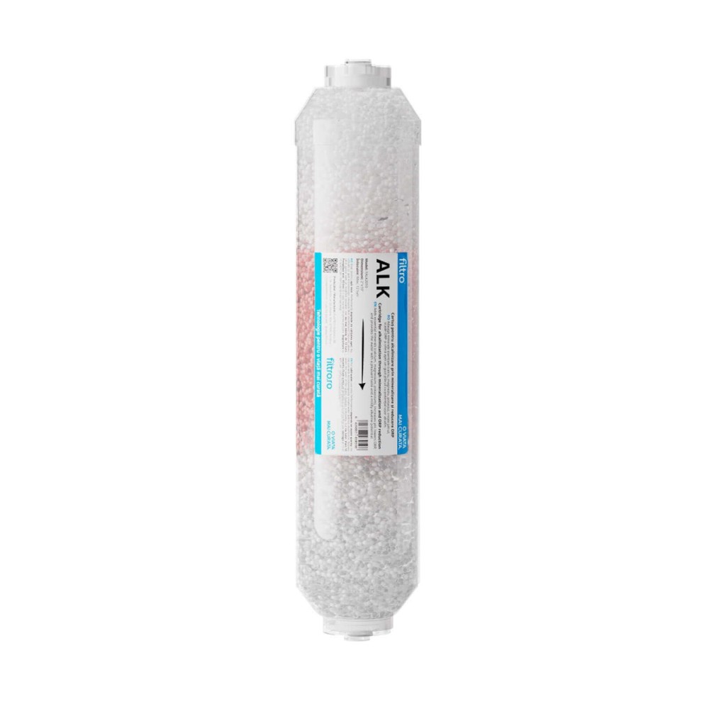 Cartus filtru inline FILTRO FALK2010, alcalinizare si remineralizare cu potential ORP, particule bioceramice, semiopac, 10.8