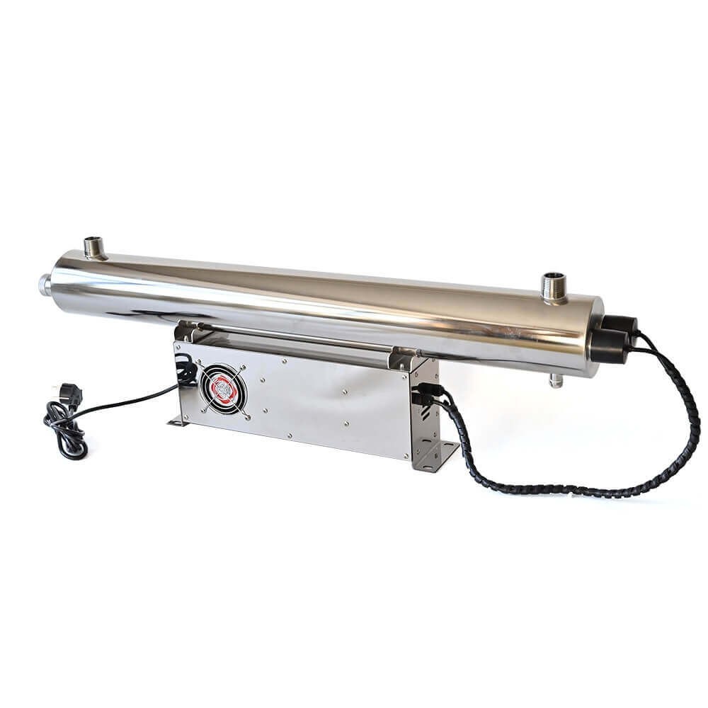 Sterilizator UV PureTECH 110W, carcasa inox, debit 5.4 m3/h, placa de control cu timer, conexiune 1 tol