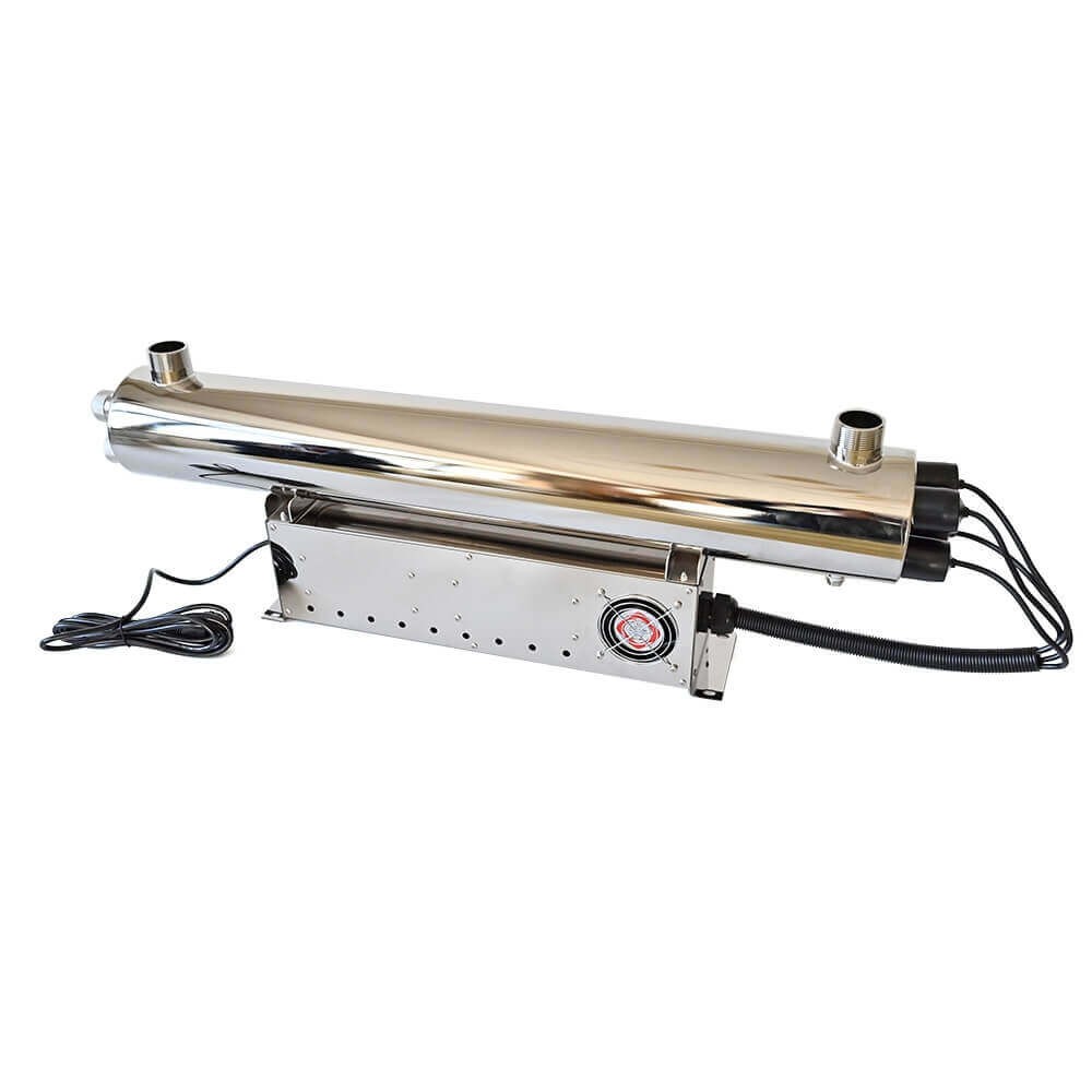 Sterilizator UV PureTECH 220W, carcasa inox, debit 10.8 m3/h, placa de control cu timer si conexiune 1.5