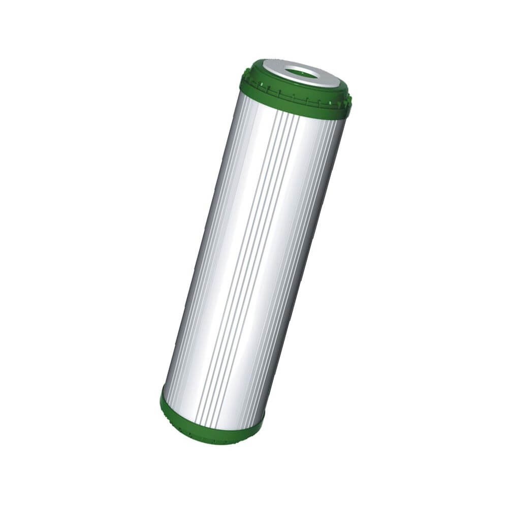 Set 3 cartuse filtrare Aquafilter FL-SET3-DED, dedurizare cu eliminare fier, carbune activat granular cu KDF, 5 microni, dimensiune 2.5x10 inch, 3 stadii de filtrare pentru apa rece