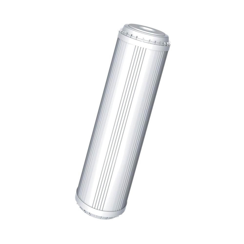Set 3 cartuse filtrare Aquafilter FL-SET3-DED, dedurizare cu eliminare fier, carbune activat granular cu KDF, 5 microni, dimensiune 2.5x10 inch, 3 stadii de filtrare pentru apa rece