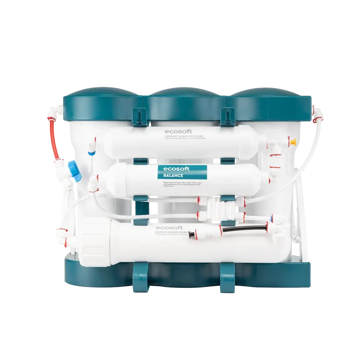 Sistem de filtrare cu osmoza inversa Ecosoft Balance, 6 stadii, membrana 75 GPD, remineralizare cu calciu si magneziu, fara pompa, bazin de stocare inclus
