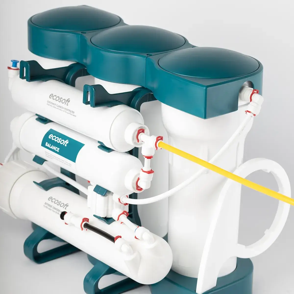 Sistem de filtrare cu osmoza inversa Ecosoft Balance, 6 stadii, membrana 75 GPD, remineralizare cu calciu si magneziu, fara pompa, bazin de stocare inclus