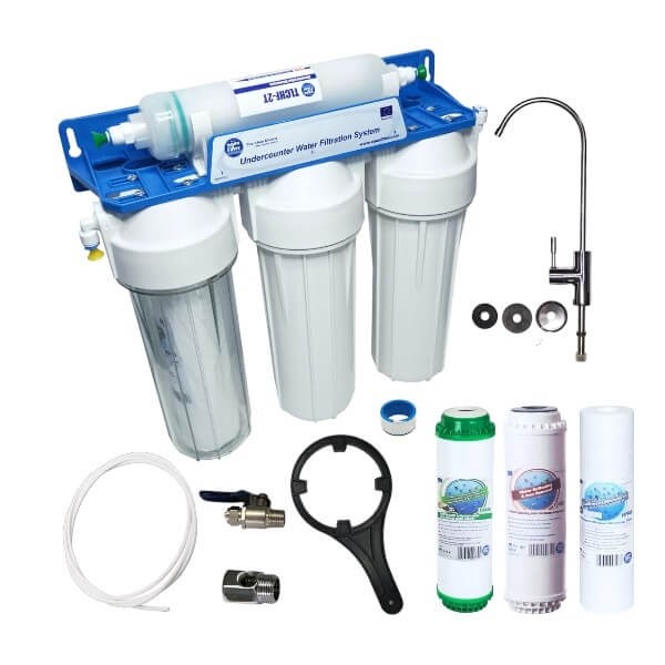 Purificator apa cu ultrafiltrare Aquafilter FILTRO UF4 CLASIC, 4 stadii, membrana 0.02 microni, montare sub blat fara bazin