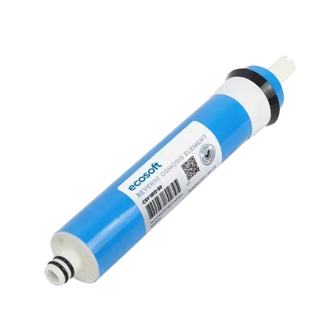Membrana osmoza inversa Ecosoft CSV181250ECO 50 GPD, filtrare 0.0001 microni, 190 litri/zi, eficienta pana la 96%, certificare NSF, format 1812