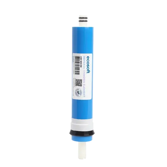 Membrana osmoza inversa Ecosoft CSV181250ECO 50 GPD, filtrare 0.0001 microni, 190 litri/zi, eficienta pana la 96%, certificare NSF, format 1812