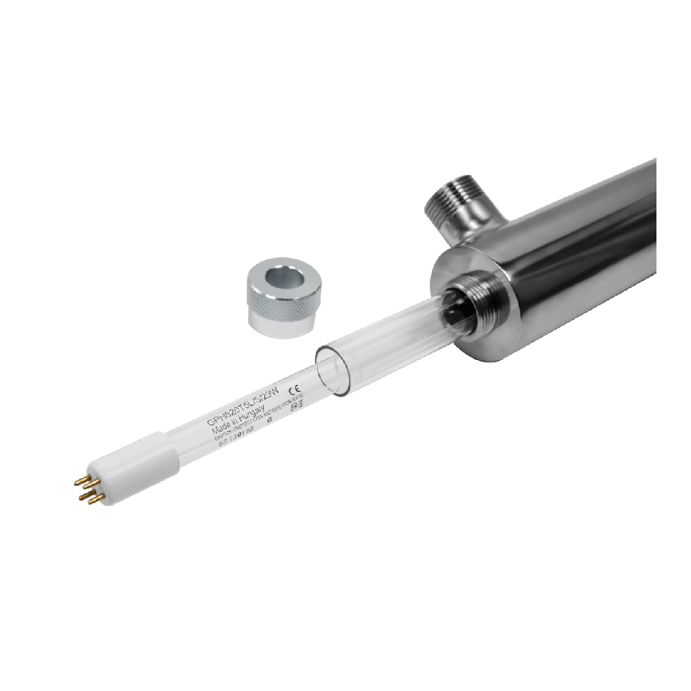 Sterilizator UV pentru apa Ecosoft E360, lampa 21W, debit 1.36 m3/ora, carcasa inox, conexiune 1 inch