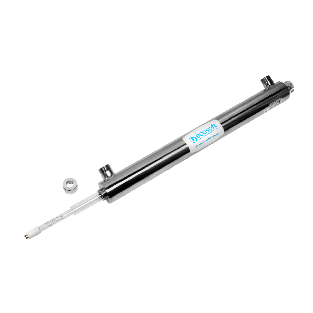 Sterilizator UV pentru apa Ecosoft E360, lampa 21W, debit 1.36 m3/ora, carcasa inox, conexiune 1 inch