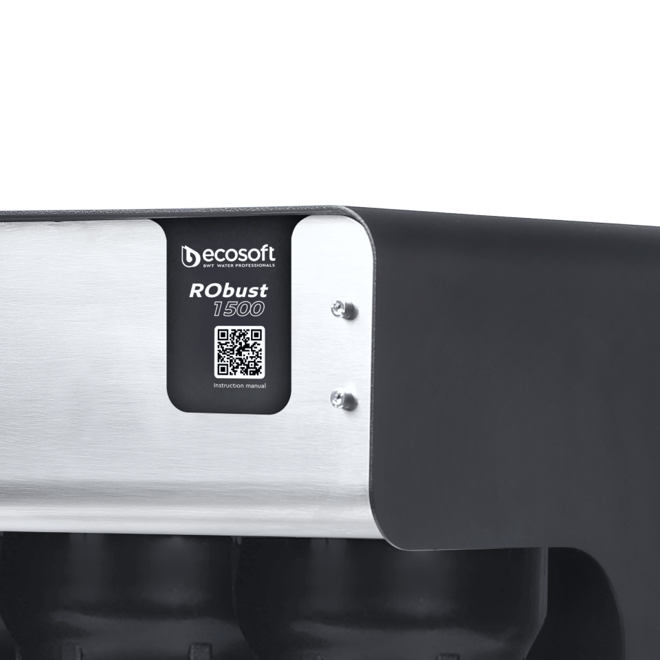 Sistem osmoza inversa profesionala Ecosoft RoBust 1500, membrana 500 GPD, debit direct fara bazin, pompa booster inclusa, filtrare in 4 stadii