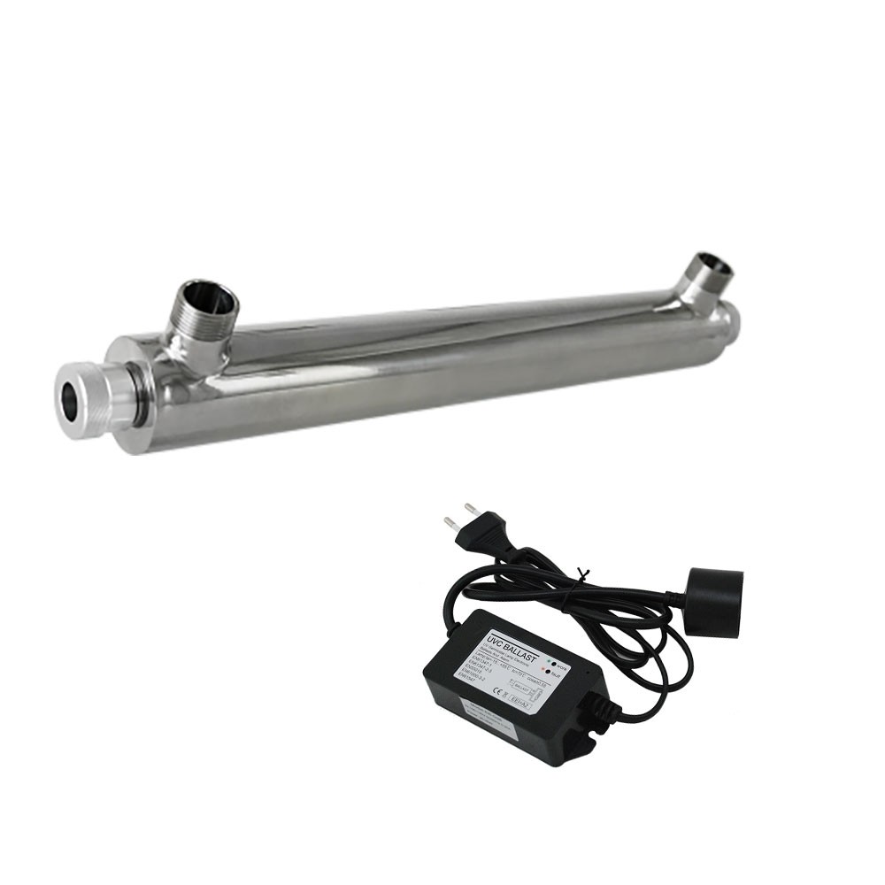 Sterilizator UV apa Ecosoft E480, lampa 29W, debit 1.81 m3/ora, carcasa inox, conexiune 1 inch, eficienta pana la 99.9%