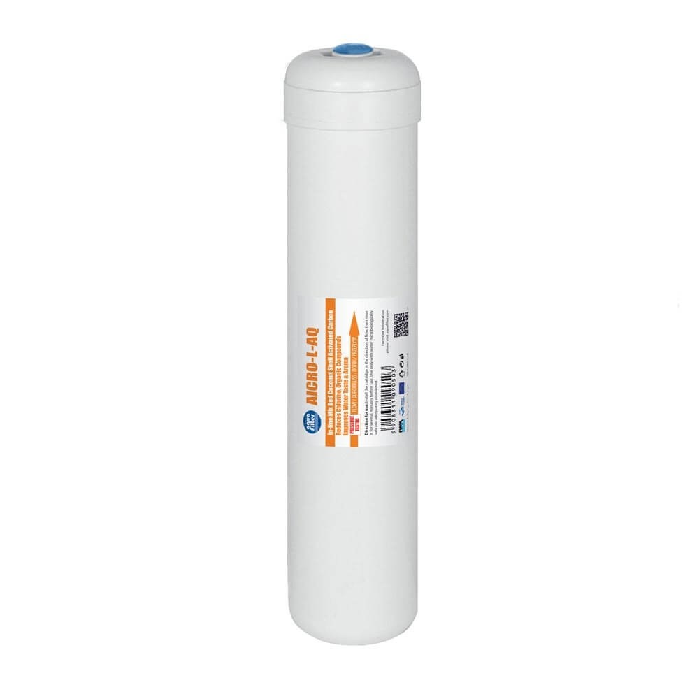 Filtru inline Aquafilter AF-AQ-GAC cu carbune activ granular din coaja de nuca de cocos, filet 1/4