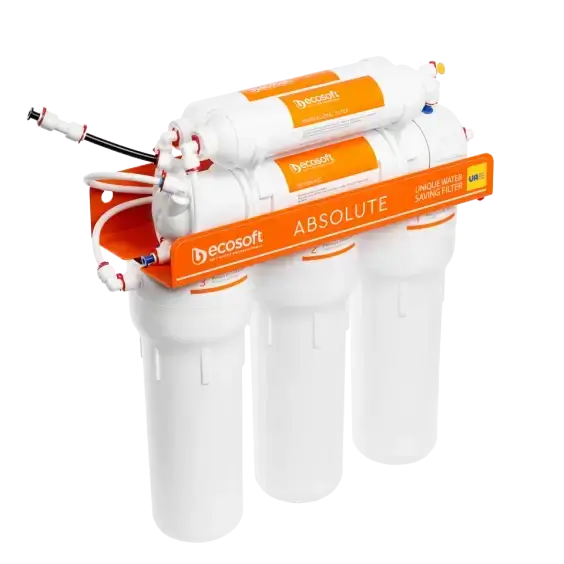 Sistem osmoza inversa Ecosoft Absolute, 75 GPD, membrana 0.0001 microni, cu remineralizare si bazin stocare 12 litri, fara pompa, 6 stadii filtrare