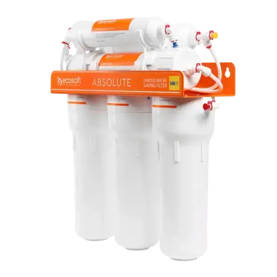 Sistem osmoza inversa Ecosoft Absolute, 75 GPD, membrana 0.0001 microni, cu remineralizare si bazin stocare 12 litri, fara pompa, 6 stadii filtrare