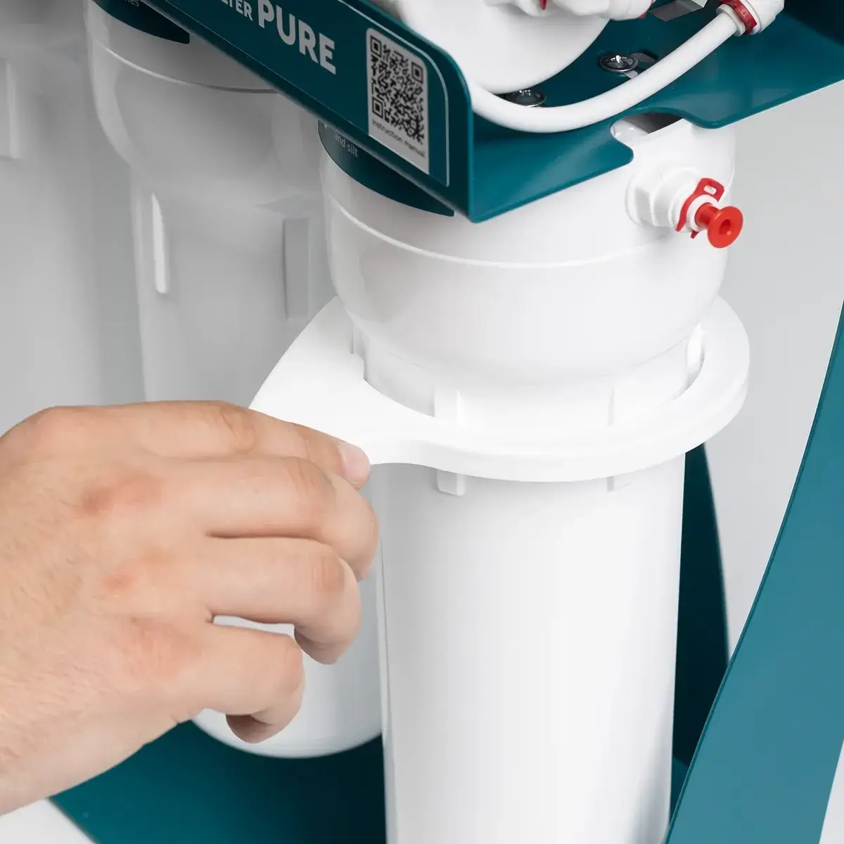 Sistem de osmoză inversă cu pompă booster Ecosoft Balance PRO, 6 stadii de filtrare, membrană 75 GPD, remineralizare cu calciu și magneziu, cadru metalic
