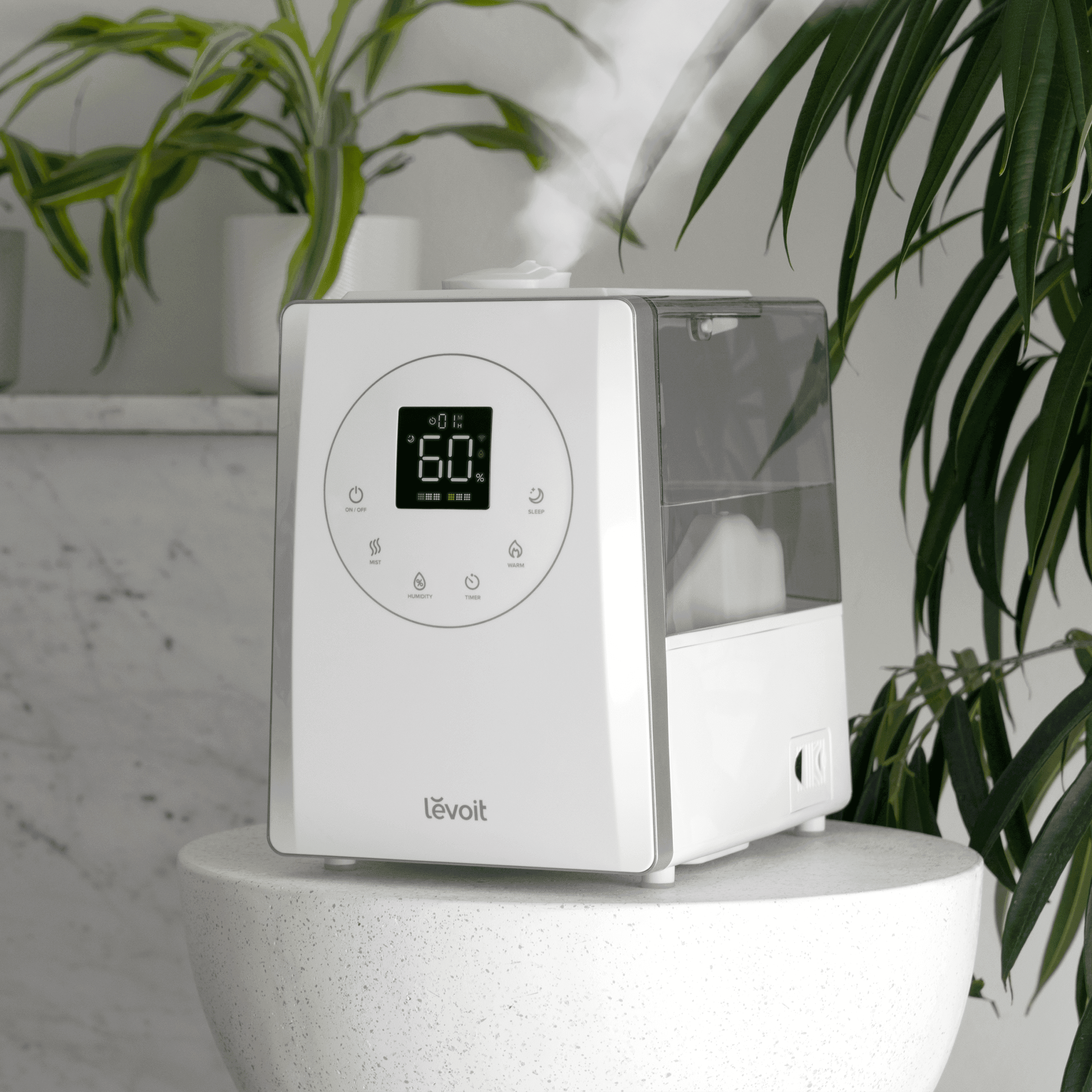 Umidificator de Aer LEVOIT LV600S SMART HYBRID, WI-FI Ultrasonic, Rezervor 6l, Super Silentios, Aromaterapie, Functie AUTO, Autonomie 50 Ore (LV600HHSMART)