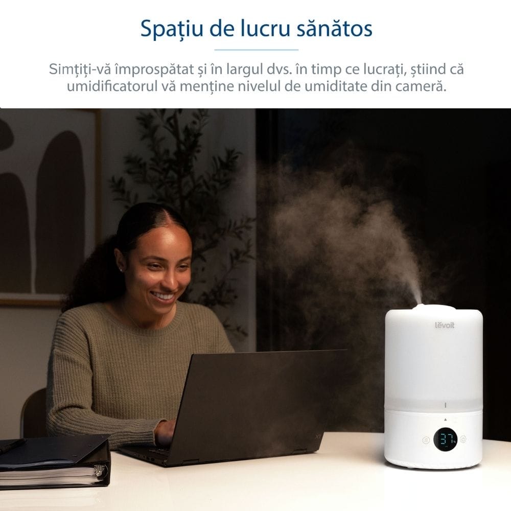 Umidificator de Aer LEVOIT Dual 200S, SMART, WI-FI Ultrasonic, Rezervor 3l, Silentios, Aromaterapie, Functie AUTO, Autonomie 25 Ore (Dual200S)