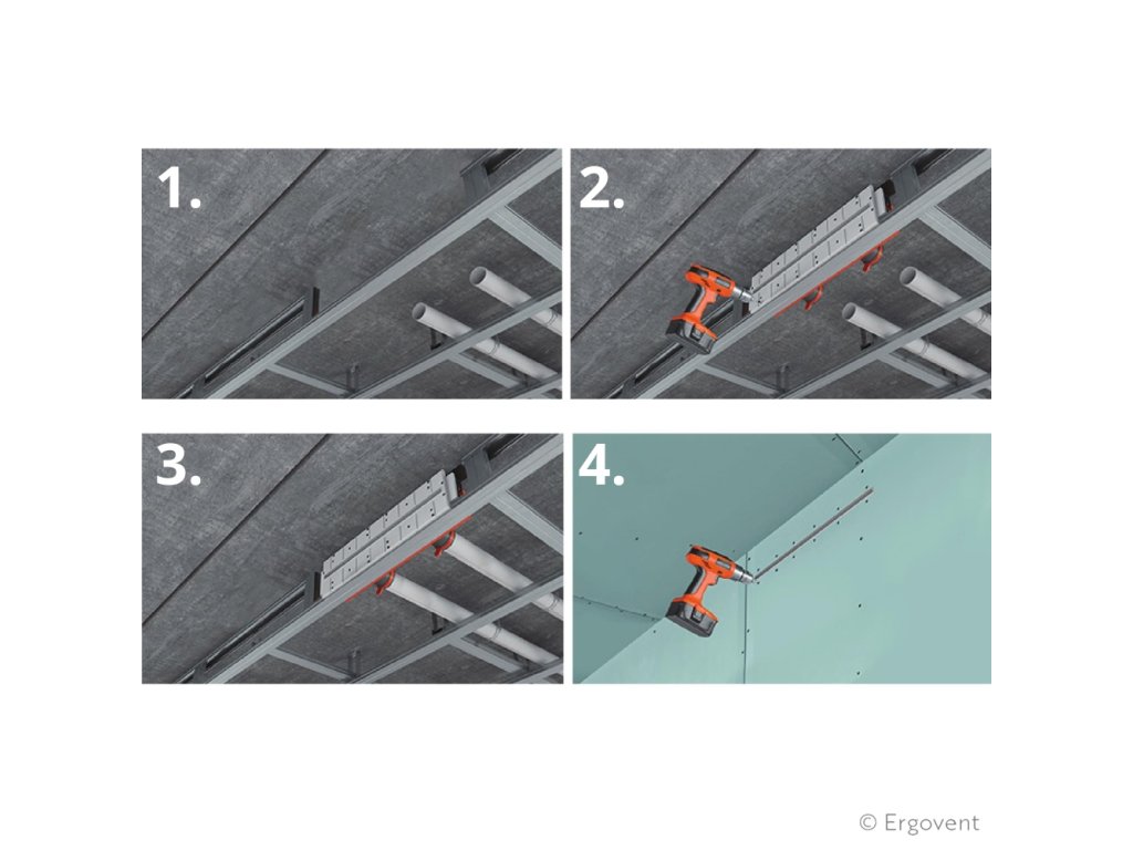 Grilă de ventilație încastrată în rigips Ergovent, LINEO 600 vertical, 75mm (Lineo600)